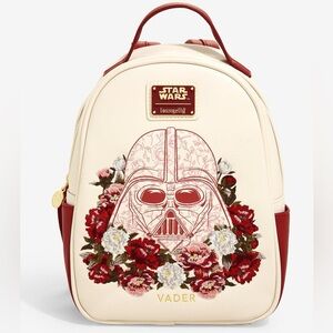 New With Tags Loungefly Star Wars Darth Vader Floral Mini Backpack